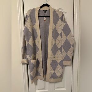 Large cardigan  - Purple & cream - RW & Co